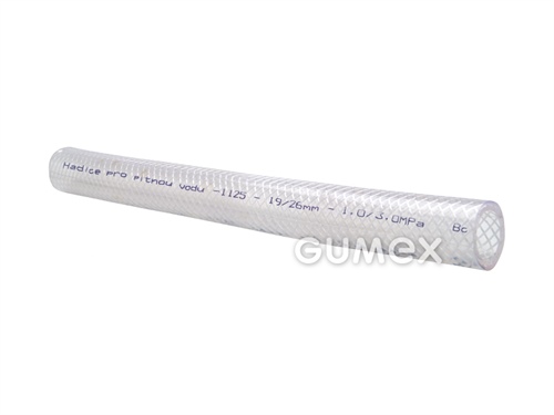Potravinová hadica na pitnú vodu a tekuté požívatiny 1125, 6/11mm, 17bar, PVC, -5°C/+60°C, transparentná